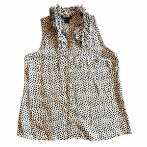 Cynthia Rowley Polka Dot 100% Silk Sleeveless‎ Top Size Small